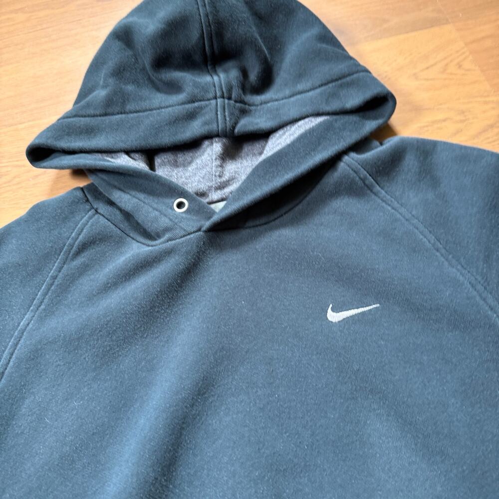 Men's Vintage 2000's Nike Essential Black Hoodie Pullover Sweatshirt Sz Small - Picture 2 of 8